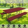 imageSmiry Picnic Table Cover with Bench Covers Waterproof Elastic Fitted Tablecloths for 6 Foot Rectangle Tables Washable Buffalo Plaid Tablecloth for Camping Outdoor Black ampamp White 30quotx72quotBlack and Red