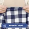 imageSmiry Picnic Table Cover with Bench Covers Waterproof Elastic Fitted Tablecloths for 6 Foot Rectangle Tables Washable Buffalo Plaid Tablecloth for Camping Outdoor Black ampamp White 30quotx72quotNavy and White