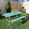 imageSmiry Picnic Table Cover with Bench Covers Waterproof Elastic Fitted Tablecloths for 6 Foot Rectangle Tables Washable Buffalo Plaid Tablecloth for Camping Outdoor Black ampamp White 30quotx72quotGreen and White