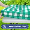 imageSmiry Picnic Table Cover with Bench Covers Waterproof Elastic Fitted Tablecloths for 6 Foot Rectangle Tables Washable Buffalo Plaid Tablecloth for Camping Outdoor Black ampamp White 30quotx72quotGreen and White