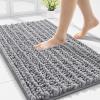 imageSmiry Bathroom Rugs 30x2030X20 Extra Soft Absorbent Shaggy Chenille Bath Mats Machine Washable Dry Quickly NonSlip Plush for Tub Shower and Floor Home Decor Accessories BlackGrey