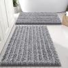 imageSmiry Bathroom Rugs Set 3 Piece Extra Soft Absorbent Non Slip Rubber Backing Machine Washable Quick Dry Chenille Bath Rug Set for Tub Shower and Floor 36quot x 24quot30quot x 20quot 24quot x 16quot Grey