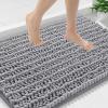imageSmiry Bathroom Rugs Set 3 Piece Extra Soft Absorbent Non Slip Rubber Backing Machine Washable Quick Dry Chenille Bath Rug Set for Tub Shower and Floor 36quot x 24quot30quot x 20quot 24quot x 16quot Grey