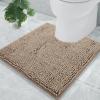 imageSmiry Chenille Bathroom Rugs 24x16 and UShaped Toilet Bath Rugs 20x20 Extra Soft and Absorbent Shaggy Bath Mat Machine Washable NonSlip Plush Carpet Beige