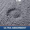 imageSmiry Chenille Bathroom Rugs 24x16 and UShaped Toilet Bath Rugs 20x20 Extra Soft and Absorbent Shaggy Bath Mat Machine Washable NonSlip Plush Carpet Grey