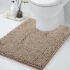imageSmiry Chenille Bathroom Rugs 24x16 and UShaped Toilet Bath Rugs 24x20 Extra Soft and Absorbent Shaggy Bath Mat Machine Washable NonSlip Plush Carpet Beige