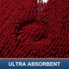 imageSmiry Chenille Bathroom Rugs and Mats Set of 3 Non Slip Absorbent Shaggy Bath Rug for Tub Shower and Bath Room 30quotx 20quot30quotx 20quotUShaped 24quot x20quot Burgundy