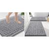imageSmiry Bathroom Rugs Set 3 Piece Extra Soft Absorbent Non Slip Rubber Backing Machine Washable Quick Dry Chenille Bath Rug Set for Tub Shower and Floor 36quot x 24quot30quot x 20quot 24quot x 16quot Grey