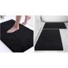 imageSmiry Bathroom Rugs and Mats Set of 3 Non Slip Absorbent Shaggy Bath Rug for Tub Shower and Bath Room 24quotx 16quot24quotx 16quot30quot x 20quot Black