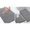 imageSmiry Bathroom Rugs and Mats Set of 3 Non Slip Absorbent Shaggy Bath Rug for Tub Shower and Bath Room 24quotx 16quot30quot x 20quot24quot x20quot Dark Grey