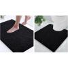 imageSmiry Chenille Bathroom Rugs 24x16 and UShaped Toilet Bath Rugs 20x20 Extra Soft and Absorbent Shaggy Bath Mat Machine Washable NonSlip Plush Carpet Black