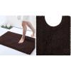 imageSmiry Chenille Bathroom Rugs 24x16 and UShaped Toilet Bath Rugs 20x20 Extra Soft and Absorbent Shaggy Bath Mat Machine Washable NonSlip Plush Carpet Brown