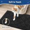 imageSmiry Cat Litter Box Mat 30x17 NonSlip Water Resistant Litter Trapping Mat Easy Clean Less Waste and UrineLocking Cat Carpet for Indoor RedBlack