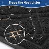 imageSmiry Cat Litter Box Mat 30x17 NonSlip Water Resistant Litter Trapping Mat Easy Clean Less Waste and UrineLocking Cat Carpet for Indoor RedBlack