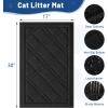 imageSmiry Cat Litter Box Mat 30x17 NonSlip Water Resistant Litter Trapping Mat Easy Clean Less Waste and UrineLocking Cat Carpet for Indoor RedBlack