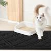 imageSmiry Cat Litter Box Mat 30x17 NonSlip Water Resistant Litter Trapping Mat Easy Clean Less Waste and UrineLocking Cat Carpet for Indoor RedBlack