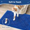 imageSmiry Cat Litter Box Mat 30x17 NonSlip Water Resistant Litter Trapping Mat Easy Clean Less Waste and UrineLocking Cat Carpet for Indoor RedBlue