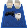 imageSmiry Cat Litter Box Mat 30x17 NonSlip Water Resistant Litter Trapping Mat Easy Clean Less Waste and UrineLocking Cat Carpet for Indoor RedBlue