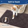imageSmiry Cat Litter Box Mat 30x17 NonSlip Water Resistant Litter Trapping Mat Easy Clean Less Waste and UrineLocking Cat Carpet for Indoor RedBrown