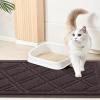 imageSmiry Cat Litter Box Mat 30x17 NonSlip Water Resistant Litter Trapping Mat Easy Clean Less Waste and UrineLocking Cat Carpet for Indoor RedBrown