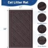 imageSmiry Cat Litter Box Mat 30x17 NonSlip Water Resistant Litter Trapping Mat Easy Clean Less Waste and UrineLocking Cat Carpet for Indoor RedBrown