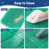 imageSmiry Cat Litter Box Mat 30x17 NonSlip Water Resistant Litter Trapping Mat Easy Clean Less Waste and UrineLocking Cat Carpet for Indoor RedGreen