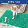 imageSmiry Cat Litter Box Mat 30x17 NonSlip Water Resistant Litter Trapping Mat Easy Clean Less Waste and UrineLocking Cat Carpet for Indoor RedGreen