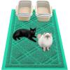 imageSmiry Cat Litter Box Mat 30x17 NonSlip Water Resistant Litter Trapping Mat Easy Clean Less Waste and UrineLocking Cat Carpet for Indoor RedGreen