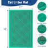imageSmiry Cat Litter Box Mat 30x17 NonSlip Water Resistant Litter Trapping Mat Easy Clean Less Waste and UrineLocking Cat Carpet for Indoor RedGreen