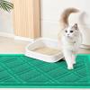 imageSmiry Cat Litter Box Mat 30x17 NonSlip Water Resistant Litter Trapping Mat Easy Clean Less Waste and UrineLocking Cat Carpet for Indoor RedGreen