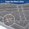imageSmiry Cat Litter Box Mat 30x17 NonSlip Water Resistant Litter Trapping Mat Easy Clean Less Waste and UrineLocking Cat Carpet for Indoor RedGrey
