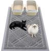 imageSmiry Cat Litter Box Mat 30x17 NonSlip Water Resistant Litter Trapping Mat Easy Clean Less Waste and UrineLocking Cat Carpet for Indoor RedGrey