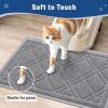 imageSmiry Cat Litter Box Mat 30x17 NonSlip Water Resistant Litter Trapping Mat Easy Clean Less Waste and UrineLocking Cat Carpet for Indoor RedGrey