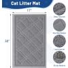 imageSmiry Cat Litter Box Mat 30x17 NonSlip Water Resistant Litter Trapping Mat Easy Clean Less Waste and UrineLocking Cat Carpet for Indoor RedGrey