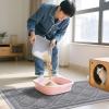 imageSmiry Cat Litter Box Mat 30x17 NonSlip Water Resistant Litter Trapping Mat Easy Clean Less Waste and UrineLocking Cat Carpet for Indoor RedGrey