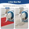imageSmiry Cat Litter Box Mat 30x17 NonSlip Water Resistant Litter Trapping Mat Easy Clean Less Waste and UrineLocking Cat Carpet for Indoor RedRed