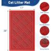 imageSmiry Cat Litter Box Mat 30x17 NonSlip Water Resistant Litter Trapping Mat Easy Clean Less Waste and UrineLocking Cat Carpet for Indoor RedRed