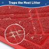 imageSmiry Cat Litter Box Mat 30x17 NonSlip Water Resistant Litter Trapping Mat Easy Clean Less Waste and UrineLocking Cat Carpet for Indoor RedRed