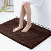 imageSmiry Chenille Bath Rug and Mats Set of 3 Non Slip Absorbent Shaggy Bath Rug for Tub Shower and Bath Room 24quotx 16quot36quotx 24quotUShaped 24quot x20quot Brown