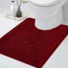 imageSmiry Chenille Bathroom Rugs 30x20 and UShaped Toilet Bath Rugs 24x20 Extra Soft and Absorbent Shaggy Bath Mat Machine Washable NonSlip Plush Carpet Burgundy
