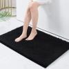 imageSmiry Chenille Bathroom Rugs 36x24 and UShaped Toilet Bath Rugs 24x20 Extra Soft and Absorbent Shaggy Bath Mat Machine Washable NonSlip Plush Carpet Black