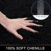 imageSmiry Chenille Bathroom Rugs 36x24 and UShaped Toilet Bath Rugs 24x20 Extra Soft and Absorbent Shaggy Bath Mat Machine Washable NonSlip Plush Carpet Black