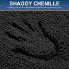 imageSmiry Luxury Chenille Toilet Rugs UShaped 20x20 Soft Absorbent NonSlip Contour Bathroom Rugs for Toilet Machine Washable Contoured Bath Mats Black