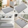 imageSmiry Memory Foam Bath Mat Rug 32x20 Extra Soft Absorbent Bathroom Rugs Quick Dry NonSlip Machine Washable Carpet for Tub Shower Home Decor Accessories GreyGrey