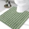 imageSmiry Bathroom Rugs Set 3 Piece Soft Absorbent Non Slip Rubber Backing Machine Washable Quick Dry Chenille Bath Rug Set for Tub Shower and Floor 47quot x 20quot30quot x 20quot UShaped 24quot x 20quot Sage Green