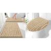 imageSmiry Bathroom Rugs Set 2 Piece30x20 Plus 24x16 and Toilet Lid Cover 175x15 Soft and Absorbent Bath Mat Machine Washable NonSlip Plush Carpet Runner for Tub Shower and Floor Home DecorBeige