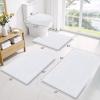 imageSmiry Bathroom Rugs Sets 3 Piece Soft Absorbent Chenille Bath Mat and UShaped Contour Toilet Rug Machine Wash Dry Bath Mat Sets for Bathroom Tub and Floor 30quotx20quot24quotx16quot24quotx20quot BlackWhite
