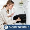 imageSmiry Bathroom Rugs Sets 3 Piece Soft Absorbent Chenille Bath Mat and UShaped Contour Toilet Rug Machine Wash Dry Bath Mat Sets for Bathroom Tub and Floor 30quotx20quot24quotx16quot24quotx20quot BlackBlack