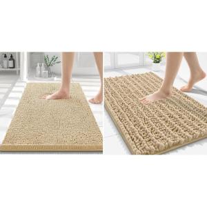 imageSmiry Bathroom Rugs 30X2030X20 Extra Soft Absorbent Shaggy Chenille Bath Mats Machine Washable Dry Quickly NonSlip Plush for Tub Shower and Floor Home Decor Accessories Beige