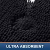 imageSmiry Chenille Bathroom Rugs 36x24 and UShaped Toilet Bath Rugs 20x20 Extra Soft and Absorbent Shaggy Bath Mat Machine Washable NonSlip Plush Carpet Black